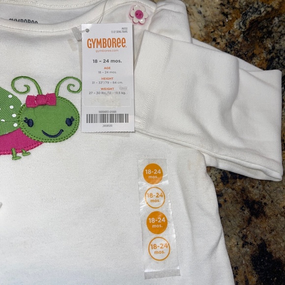 NEW GYMBOREE Showers of Flowers Grasshopper Top Polka Dot 18-24 Toddler Cute NWT - Picture 2 of 6